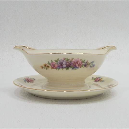 Thomas Ivory Bavaria Floral Gold Trim Gravy Boat w/ Attached Underplate & Sugar Bowl image number 3