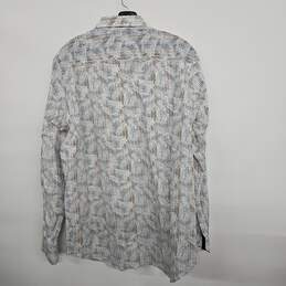 Multicolor Feather Print Button Up Shirt alternative image
