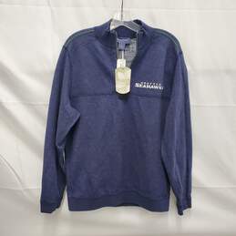 NWT Tommy Bahama MN's NFL Seattle Seahawk's Reversible Blue Half Zip Pullover Size S/P