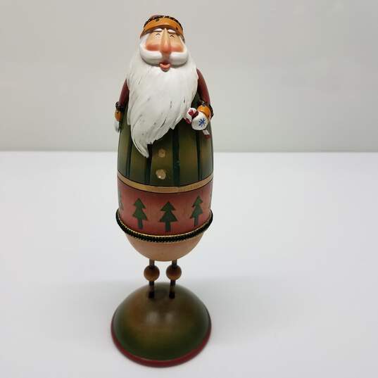 Lot of Folk Art Santa Wooden Figurines image number 4