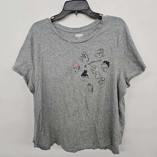 Old Navy Women’s Cropped Grey Graphic Tee image number 1