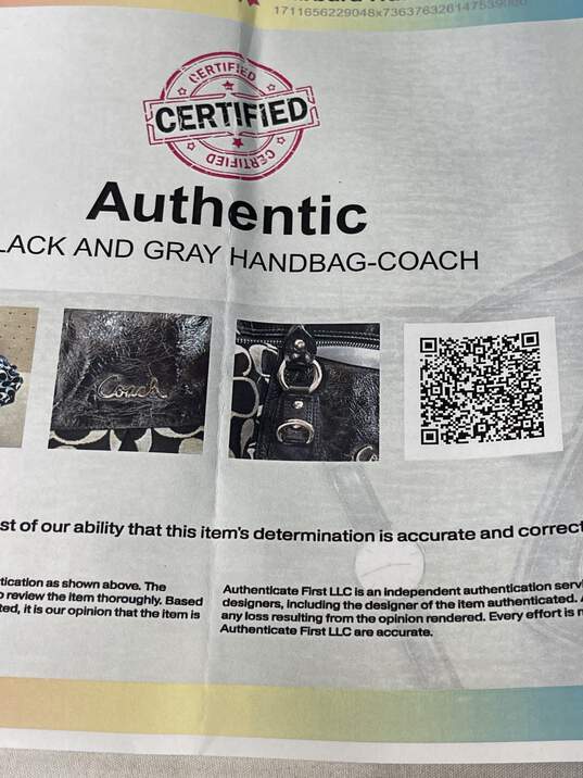 Certified Authentic Coach Black/Gray Hand Bag image number 7