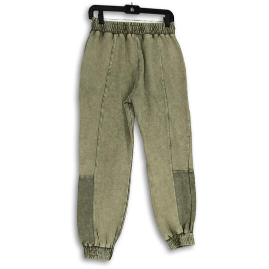 Buy the NWT Womens Olive Flat Front Elastic Waist Activewear Jogger Pants  Size S