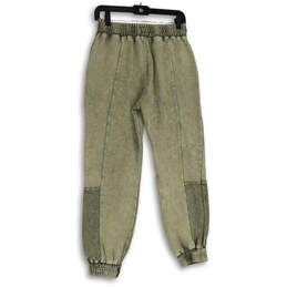 NWT Womens Olive Flat Front Elastic Waist Activewear Jogger Pants Size S alternative image