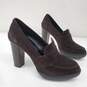 Tod's Brown Suede Block Heel Loafers Women's Size 6 AUTHENTICATED image number 6