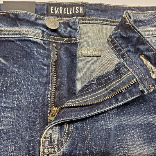 Embellish Distressed Cotton Blue Jeans 38X50 NWT image number 6