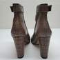Ann Taylor Taupe Leather Embossed Heel Ankle Strap Zip Up Women's Size 7M image number 5
