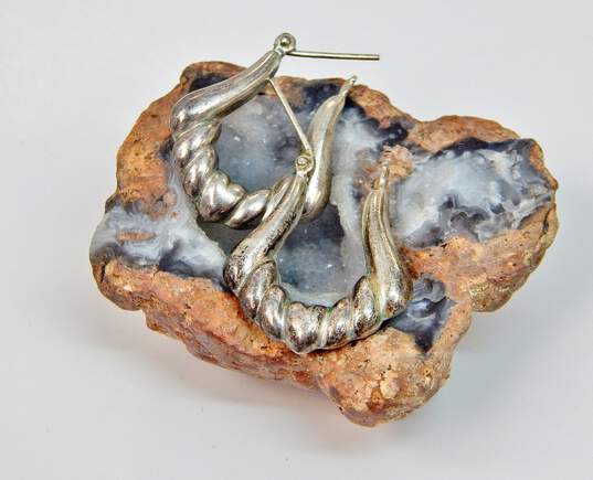 Sterling Silver Rice Pearl Necklaces & Shrimp Hoop Earrings 228.6g image number 5