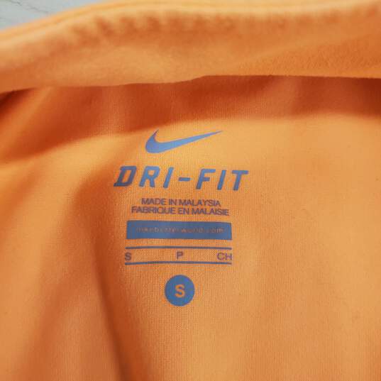Nike Men Orange Half Zip Activewear Shirt S image number 3