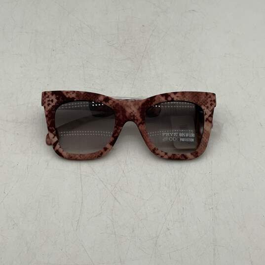 NWT Frye And Co. Womens Pink Snake Skin Print Full Frame Square Sunglasses image number 2