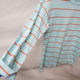 Women's Light Blue and Orange Stripe Patagonia Long Sleeve Shirt Size S alternative image
