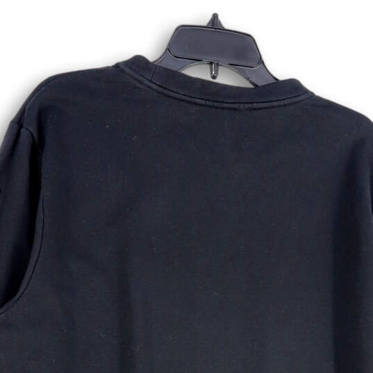 Mens Black Long Sleeve Crew Neck Regular Fit Pullover Sweatshirt Size XL image number 4