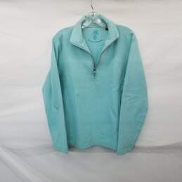 Tommy Bahama Turquoise Cotton 1/4 Zip  Pullover WM Size M