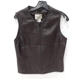 Kathy Lee Women's Brown Leather Vest Size S