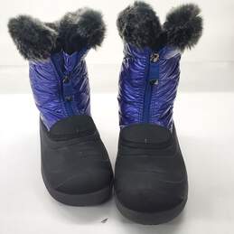 Kamik Kids' Shiny Blue Faux Fur Lined Snow Boots Girl's Size 5 alternative image