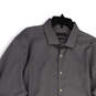 NWT Mens Gray Pinstripe Long Sleeve Spread Collar Button-Up Shirt Sz 36/37 image number 3