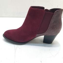 Vionic Upright Anne Burgundy Suede Zip Ankle Boots Women's Size 5 M alternative image