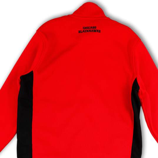 Mens Red Chicago Blackhawks Long Sleeve Mock Neck Full-Zip Jacket Size XXL image number 4