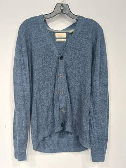 Weatherproof Women's Blue V-Neck Button-Up Sweater Size L