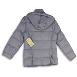 NWT Womens Gray Hooded Long Sleeve Full-Zip Puffer Jacket Size Small alternative image