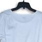 Lands' End Womens White Round Neck Short Sleeve Pullover T-Shirt Size 6-8 image number 4