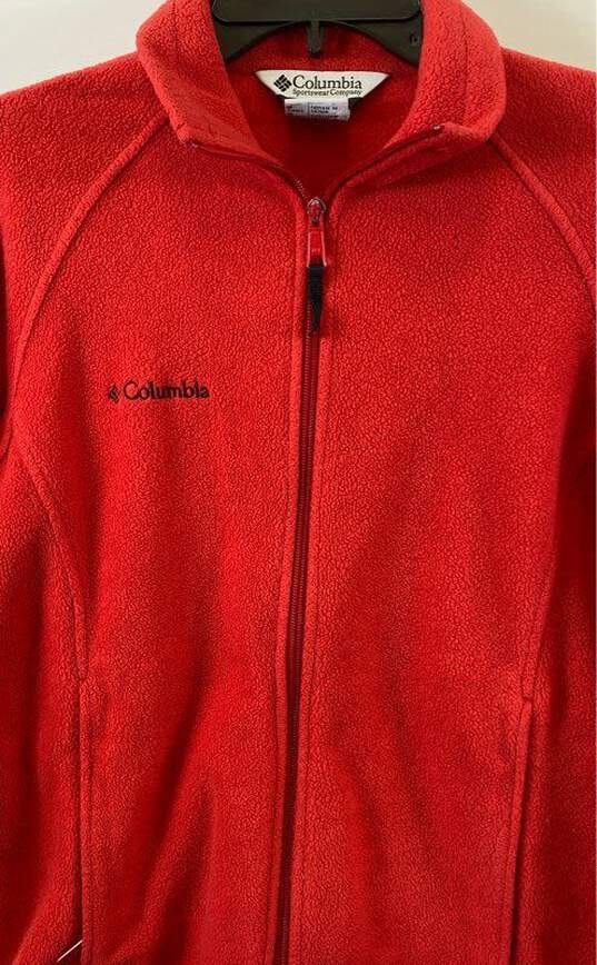 Columbia Red Fleece Jacket - Size Medium image number 3
