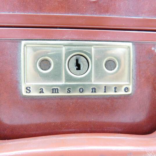 Vintage Samsonite Streamlite Chestnut Hard Shell Suitcase Travel Luggage Case image number 6