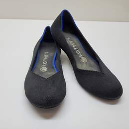 Rothy's The Flat Black Solid Knit Fabric Ballet Flats Sz 7