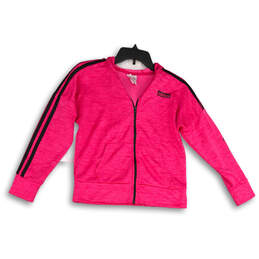 Girls Pink Long Sleeve Kangaroo Pockets Full Zip Track Jacket Size XL