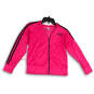 Girls Pink Long Sleeve Kangaroo Pockets Full Zip Track Jacket Size XL image number 1