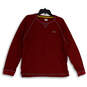 Mens Red Knitted Crew Neck Long Sleeve Pullover Sweater Size XL image number 1