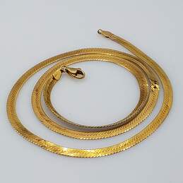 14k Gold Necklace Herringbone Chain 5.55mm x 22in for Repair Scrap 11.34g