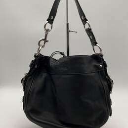 Coach Womens Black Leather Inner Pocket Adjustable Strap Shoulder Bag Purse