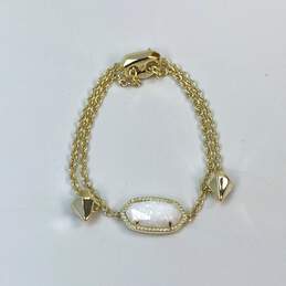 Designer Kendra Scott Gold-Tone Crystal Cut Stone Link Chain Bracelet alternative image