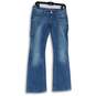 NWT Harley Davidson Womens Blue Denim Medium Wash Bootcut Leg Jeans Size 4P image number 1