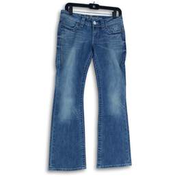 NWT Harley Davidson Womens Blue Denim Medium Wash Bootcut Leg Jeans Size 4P