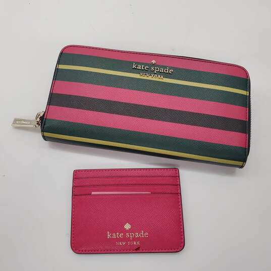 Kate Spade Staci Large Continental Striped Leather Wallet image number 1