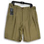 NWT Mens Tan Cool 18 Pleated Slash Pocket Chino Shorts Size 36W image number 1