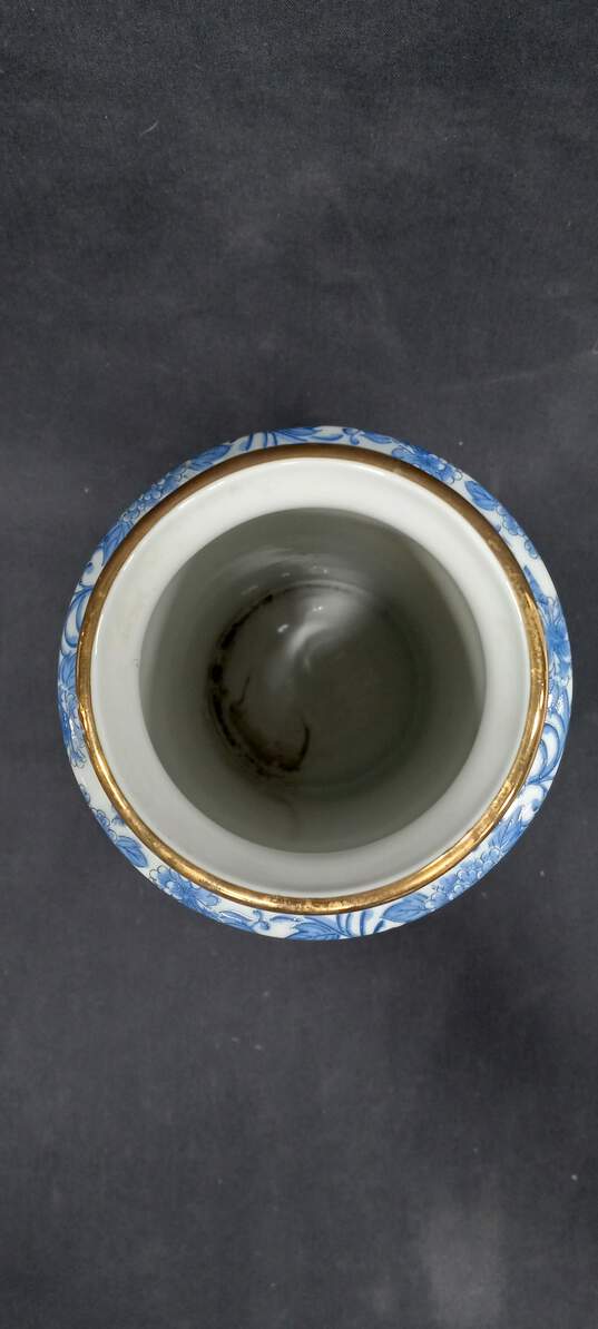 Asian Inspired Painted Crane Porcelain Vase image number 3