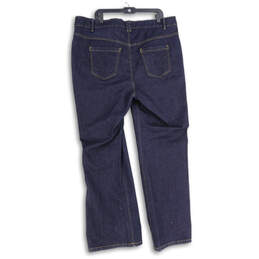 Womens Blue Denim Dark Wash 5-Pocket Design Straight Leg Jeans Size 20A alternative image