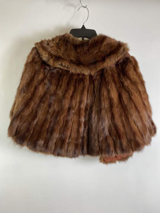 Rougier Women Brown Fur Cape Coat M image number 2