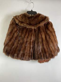 Rougier Women Brown Fur Cape Coat M alternative image