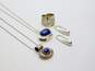 Artisan Sterling Silver Lapis Necklaces Earrings & Cut Out Ring 29.5g image number 1