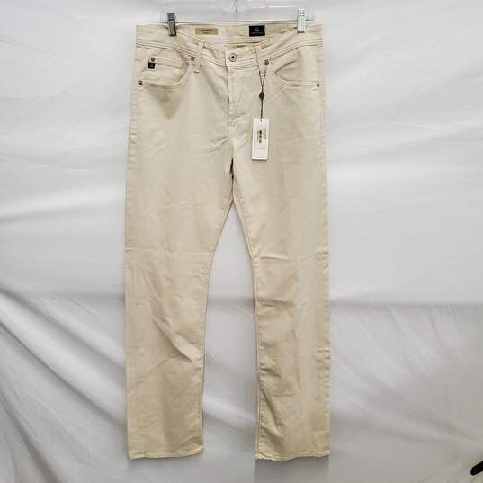NWT AG Protégé MN's Ivory Straight Leg Cotton Blend Pants Size 32 x 32 image number 1
