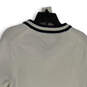 Womens White V-Neck Long Sleeve Knitted Pullover Sweater Size Medium image number 4