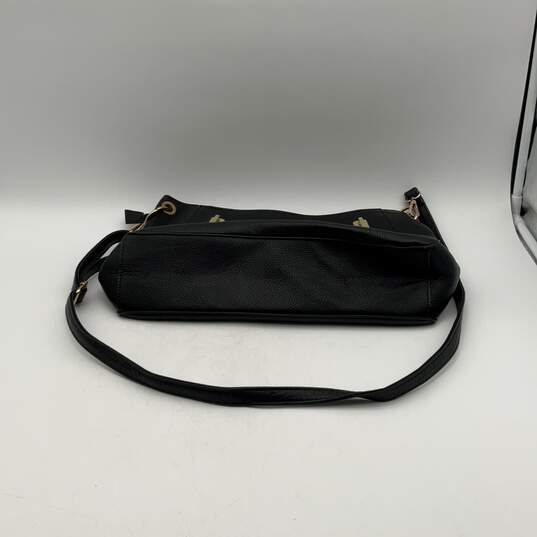 NWT Womens Black Leather Detachable Strap Inner Pockets Shoulder Bag image number 4