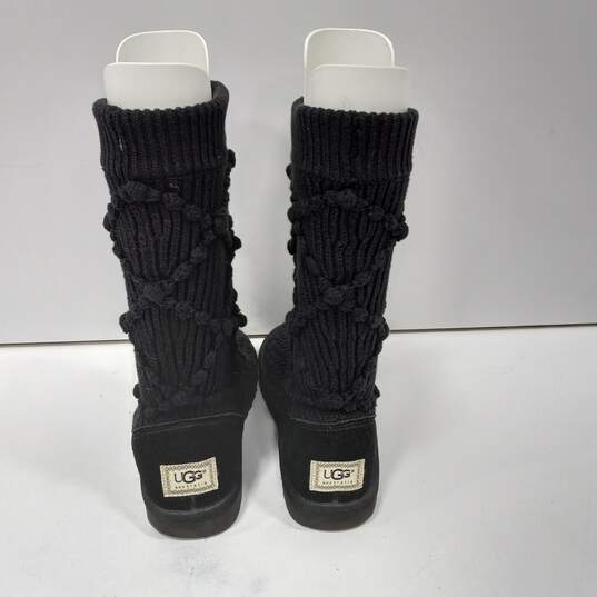 Ugg Black Knit Boots Sz 7 image number 3