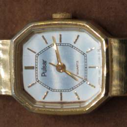 Pulsar Y591-5049 Gold Tone Retro Vintage 18mm Bracelet Watch