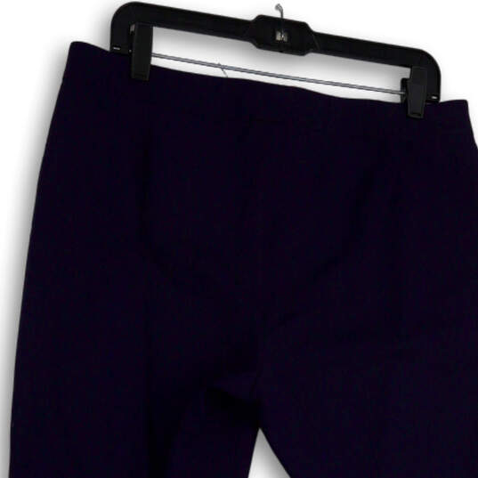 Womens Blue Flat Front Slash Pocket Straight Leg Formal Dress Pants Size 12 image number 4