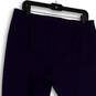 Womens Blue Flat Front Slash Pocket Straight Leg Formal Dress Pants Size 12 image number 4